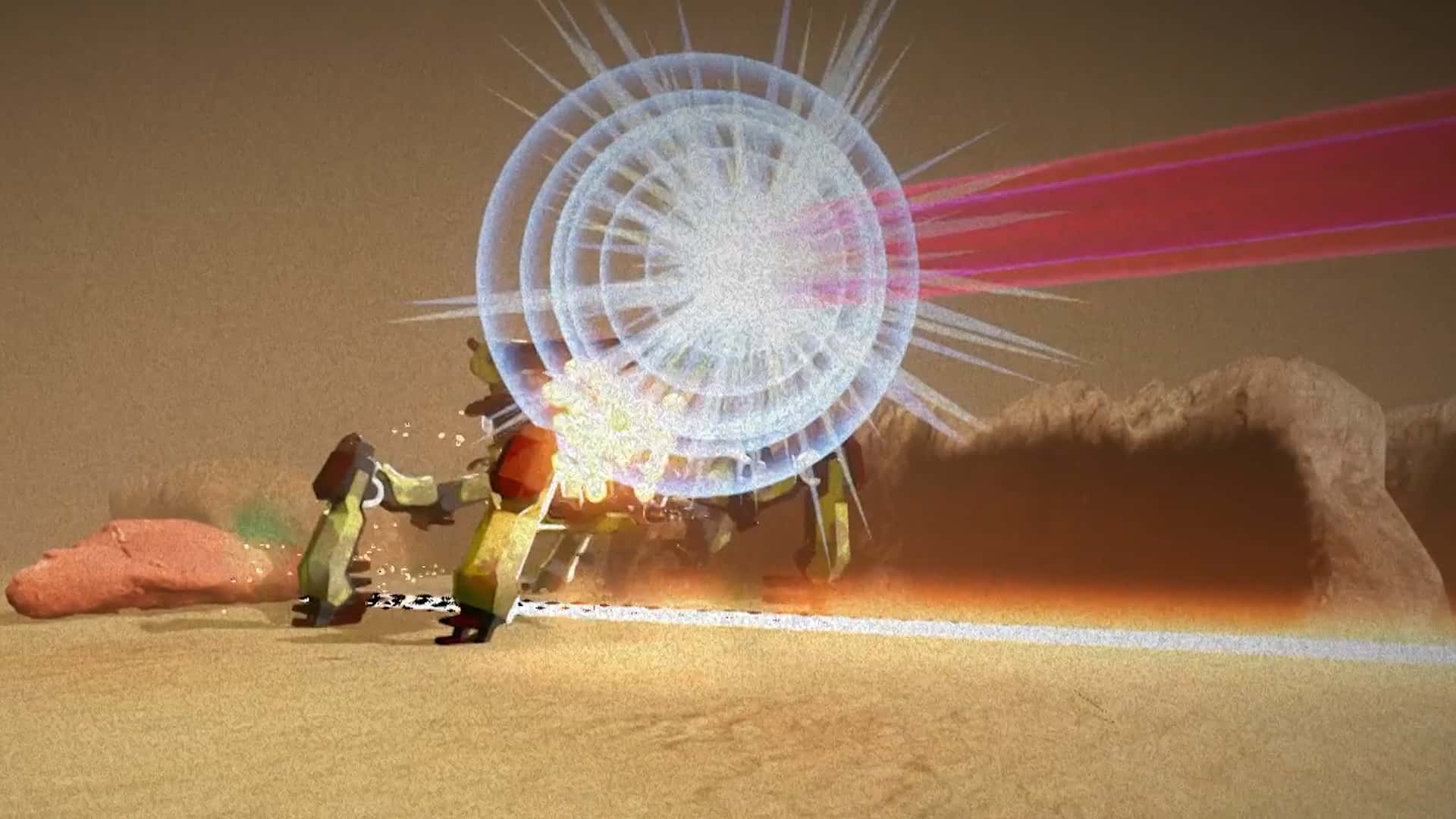 Ground view of boss battle